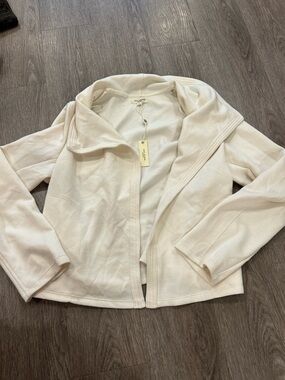 Max Studio Cream Open-Front Jacket